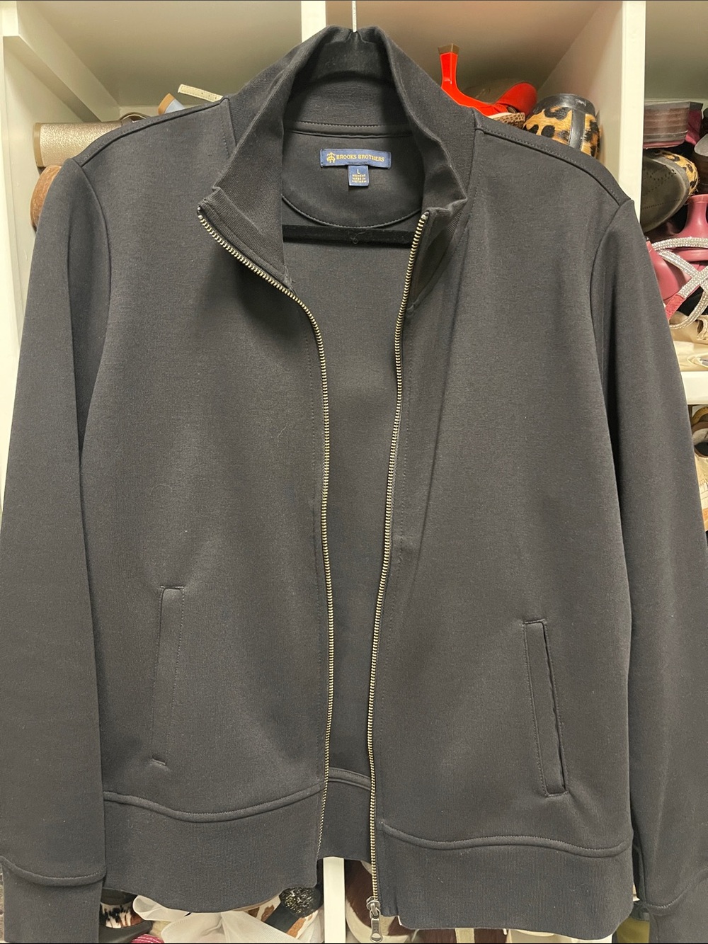 Brooks Brothers knit bomber jacket